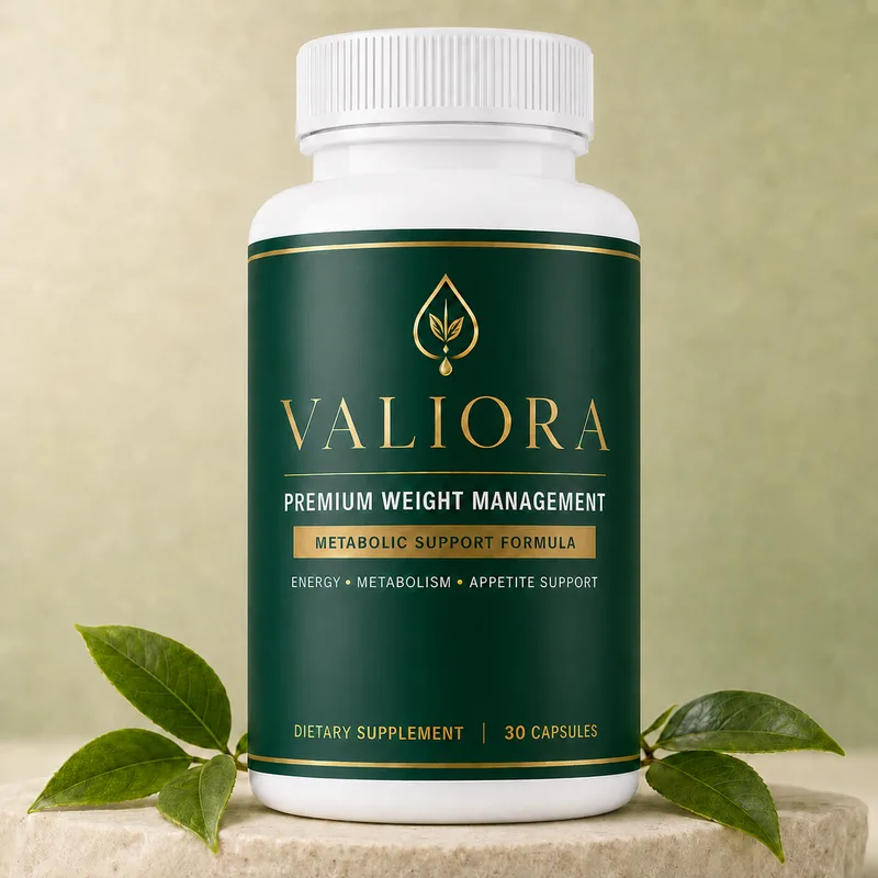 Valiora premium weight management bottle with green tea, apple cider vinegar and berberine